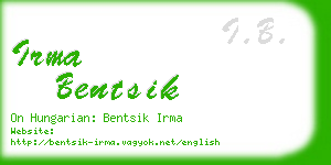 irma bentsik business card